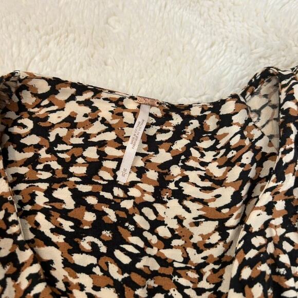 Free People Women's French Quarter Mini Wrap Dress‎ Size M Brown Summer Feminine - Picture 5 of 6